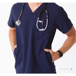 Chisec navy mens figs scrub shirt